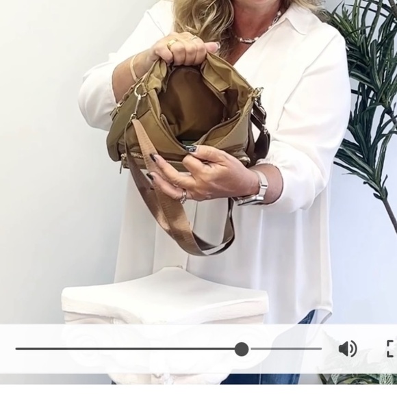 K. Carroll Nylon Messenger Crossbody or Shoulder Bag in Taupe - NWT - Picture 4 of 8